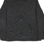 CALVIN KLEIN Womens Black & Charcoal Zip Up Jacket XL Cotton Blend Knit Casual