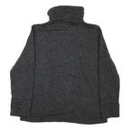 CALVIN KLEIN Womens Black & Charcoal Zip Up Jacket XL Cotton Blend Knit Casual