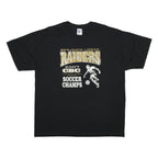 JERZEES Mens Black 2007 Soccer Champs Graphic T-Shirt L Short Sleeve Crew Neck