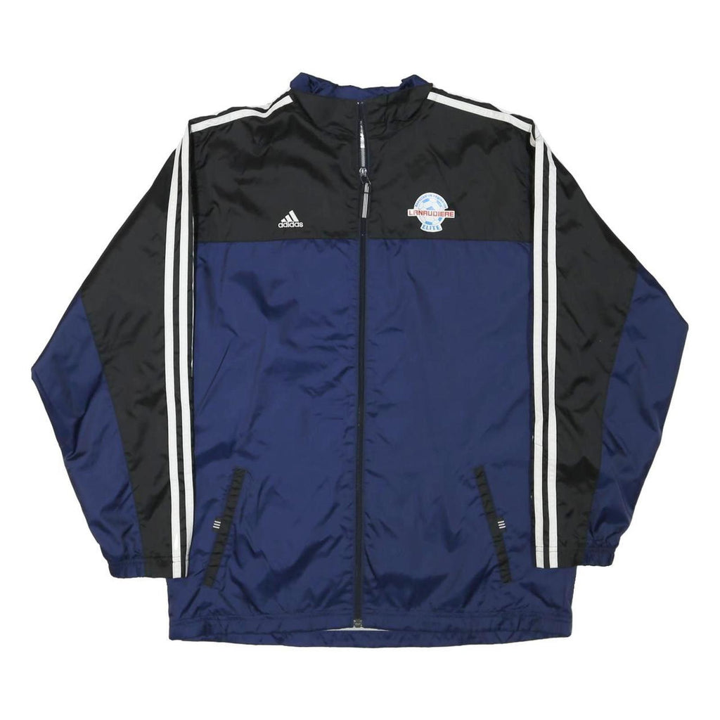 ADIDAS Womens Blue & Black Nylon Track Jacket XL Zip Casual Sport Retro