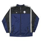 ADIDAS Womens Blue & Black Nylon Track Jacket XL Zip Casual Sport Retro