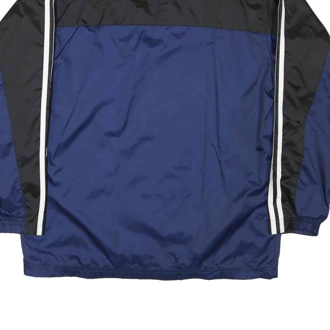 ADIDAS Womens Blue & Black Nylon Track Jacket XL Zip Casual Sport Retro