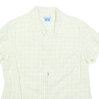 COLUMBIA Womens White & Green Check Shirt L Lightweight Casual Outdoor Summer