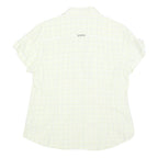 COLUMBIA Womens White & Green Check Shirt L Lightweight Casual Outdoor Summer