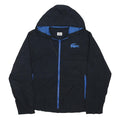 LACOSTE Mens Blue Navy & Royal Blue Zip Up Hooded Jacket M Polyester Blend