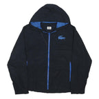 LACOSTE Mens Blue Navy & Royal Blue Zip Up Hooded Jacket M Polyester Blend