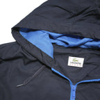 LACOSTE Mens Blue Navy & Royal Blue Zip Up Hooded Jacket M Polyester Blend