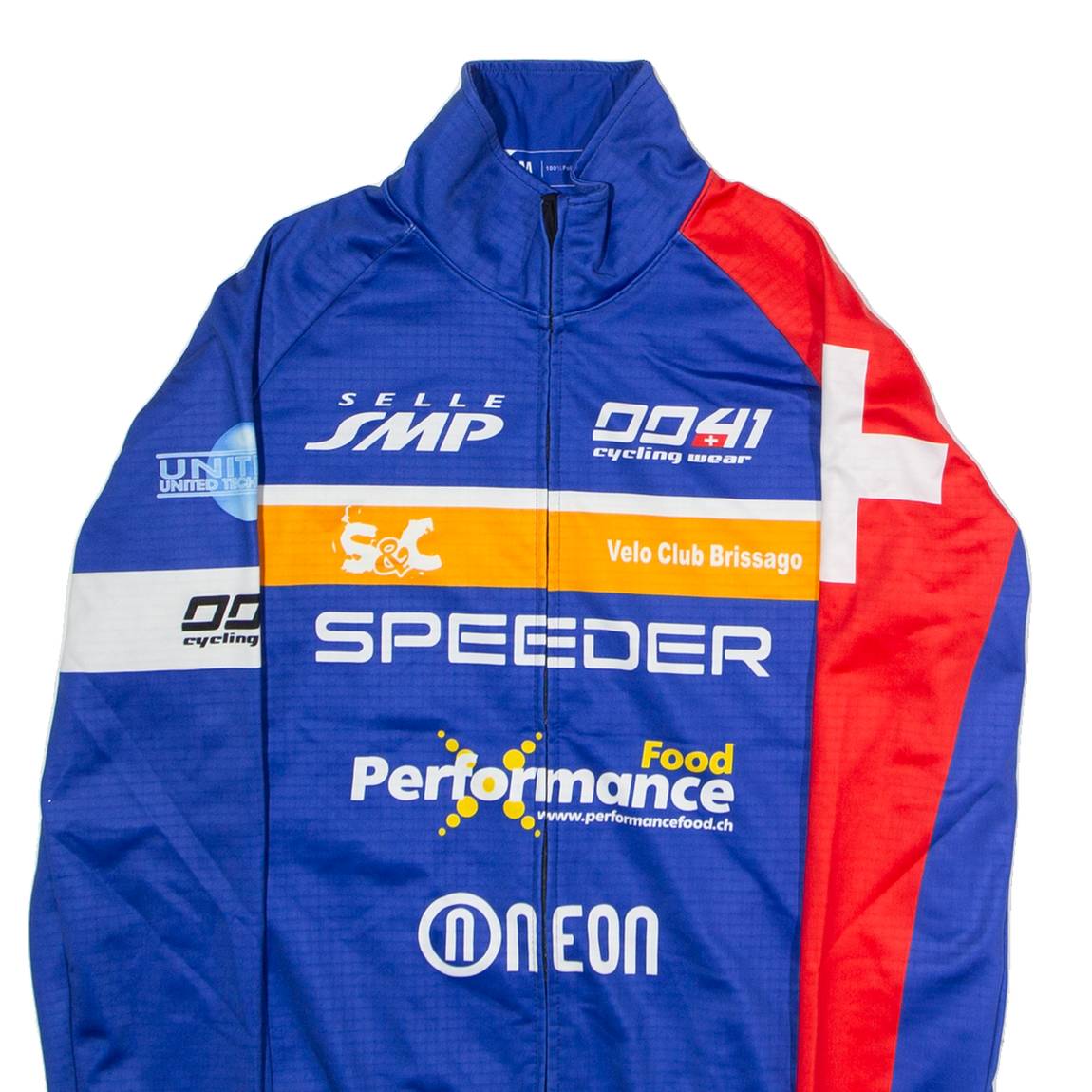 DAREVIE Full Zip Cycling Mens Jersey Blue Long Sleeve High Neck M