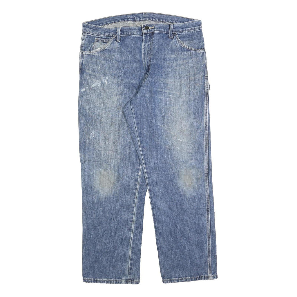 DICKIES Mens Jeans Blue Regular Straight Denim Medium W36 L30 Casual Workwear