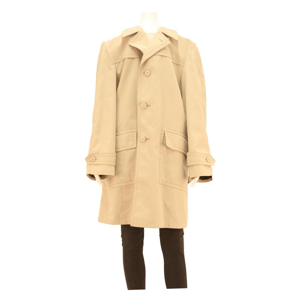 PKZ Mens Beige Cotton Blend Classic Jacket L Button Plain Long Sleeve