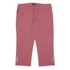 ARMANI JEANS Womens Capris Red Casual M W28 Button Front Relaxed Fit