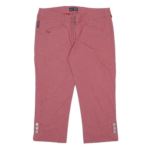 ARMANI JEANS Womens Capris Red Casual M W28 Button Front Relaxed Fit