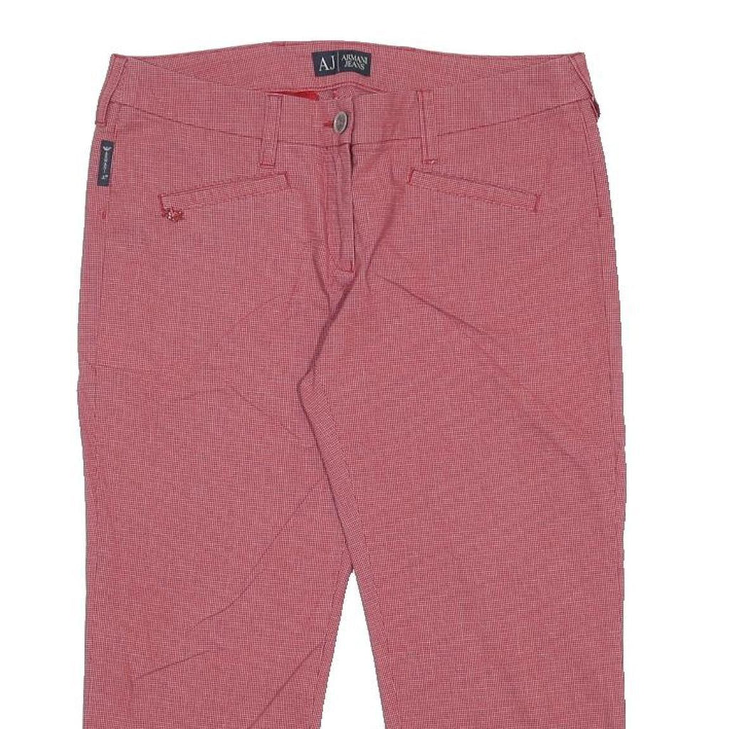 ARMANI JEANS Womens Capris Red Casual M W28 Button Front Relaxed Fit