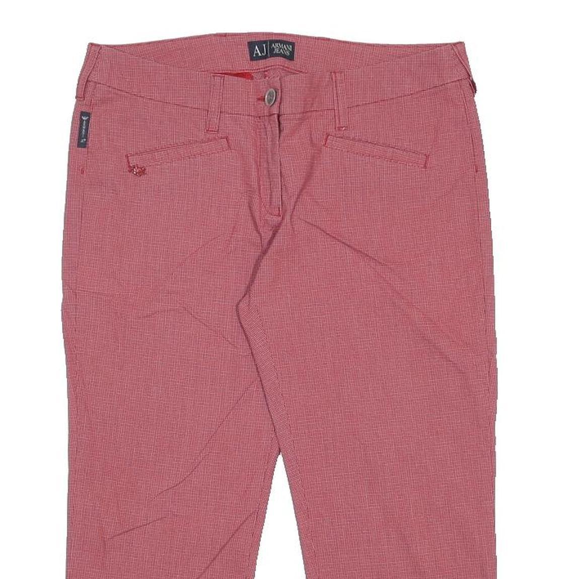 ARMANI JEANS Womens Capris Red Casual M W28 Button Front Relaxed Fit