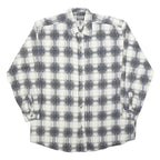HAMLET Mens White & Grey Check Shirt L Cotton Blend Long Sleeve Button Closure