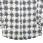 HAMLET Mens White & Grey Check Shirt L Cotton Blend Long Sleeve Button Closure