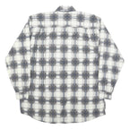 HAMLET Mens White & Grey Check Shirt L Cotton Blend Long Sleeve Button Closure