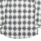 HAMLET Mens White & Grey Check Shirt L Cotton Blend Long Sleeve Button Closure