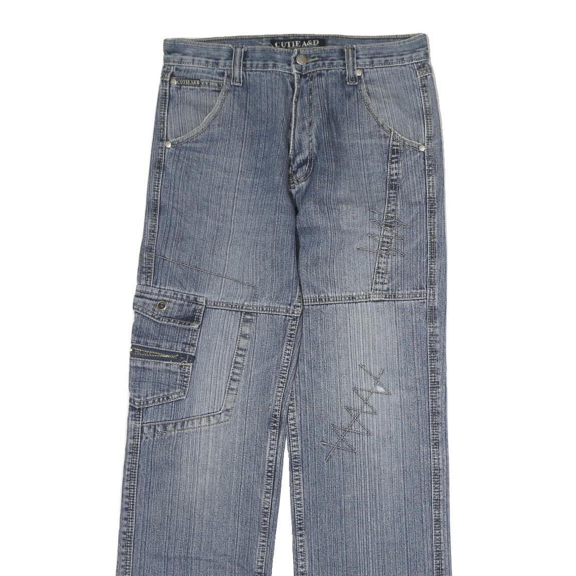 CUTIE A&D Womens Regular Fit Blue Denim Straight Leg Cotton Jeans W30 L29