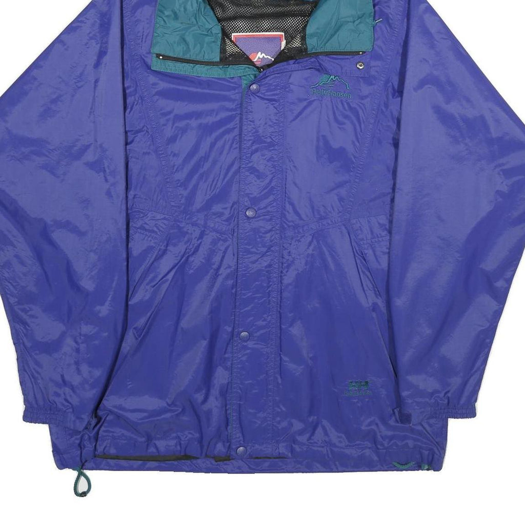 HELLY HANSEN Mens Blue Nylon Outdoor Jacket L Zip Hooded Casual