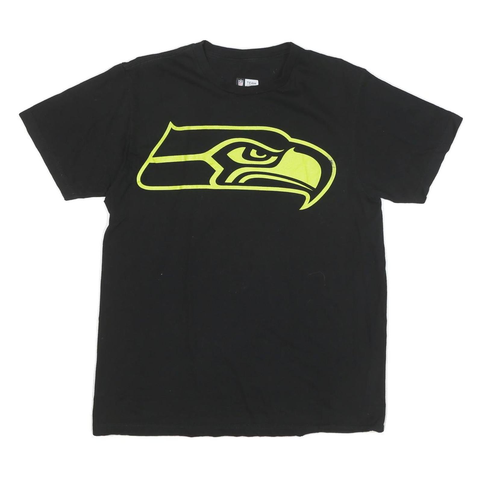 NFL Mens Black Graphic T-Shirt M Short Sleeve Crew Neck Cotton Blend Sportswear