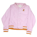CHAMPION Womens Pink & Orange Coach Jacket 2XL Nylon Button Logo Sportswear