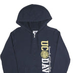 CHAMPION Womens Navy Blue University Of California Davis Half Zip Hoodie S