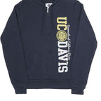 CHAMPION Womens Navy Blue University Of California Davis Half Zip Hoodie S