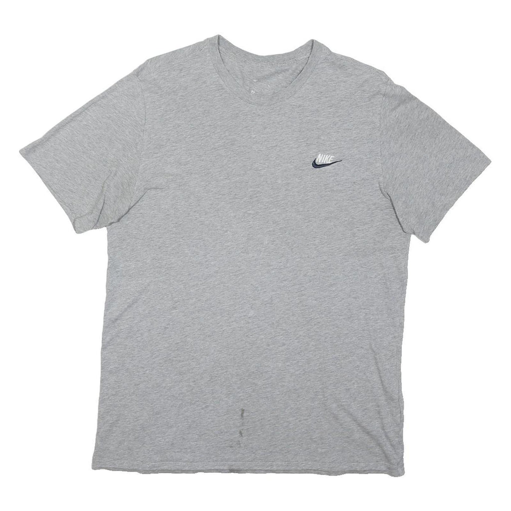 NIKE Mens Grey T-Shirt L Short Sleeve Crew Neck Cotton Blend Casual