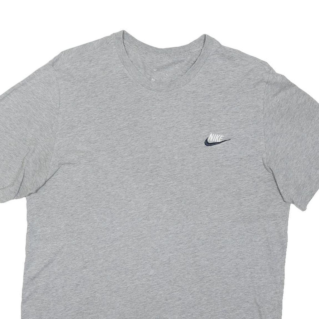 NIKE Mens Grey T-Shirt L Short Sleeve Crew Neck Cotton Blend Casual