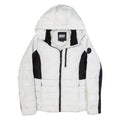 DKNY Womens Puffer Coat White Hooded S