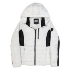 DKNY Womens Puffer Coat White Hooded S