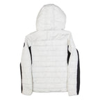 DKNY Womens Puffer Coat White Hooded S