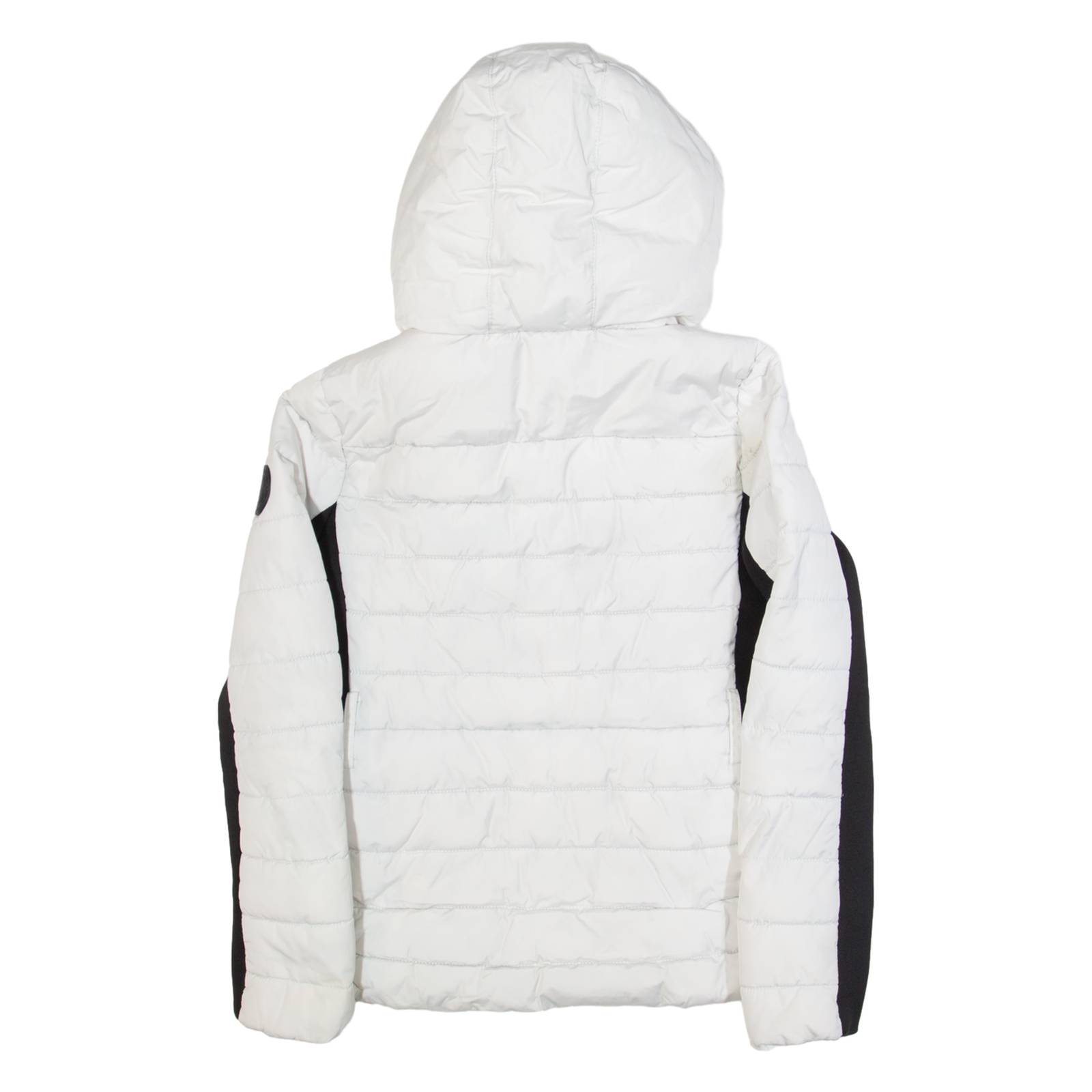 DKNY Womens Puffer Coat White Hooded S