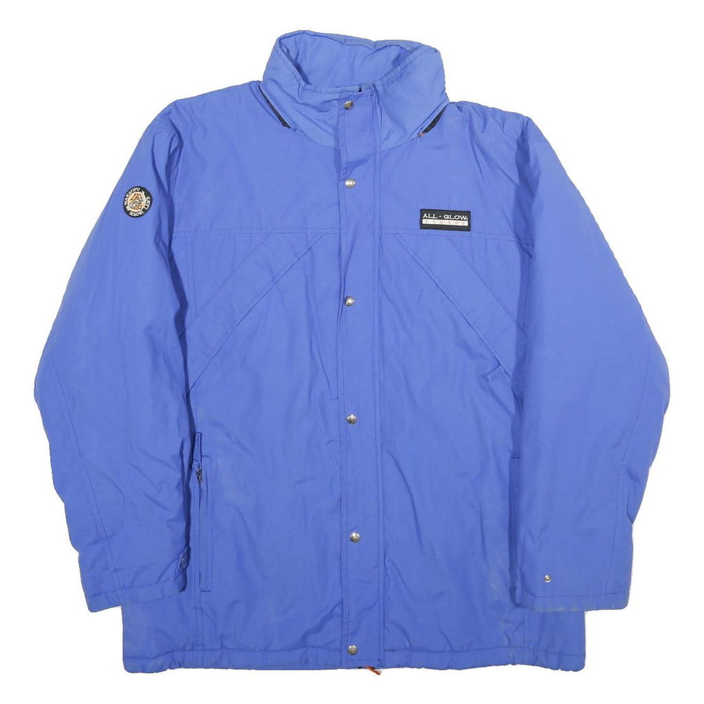 ALL GLOW ESCAPE Mens Blue Cotton Blend Zip Jacket S Casual Outerwear Style