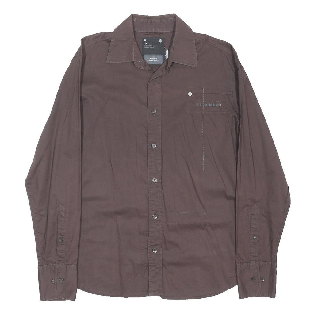 G-STAR Mens Brown Shirt M Cotton Blend Long Sleeve Casual Button Shirt