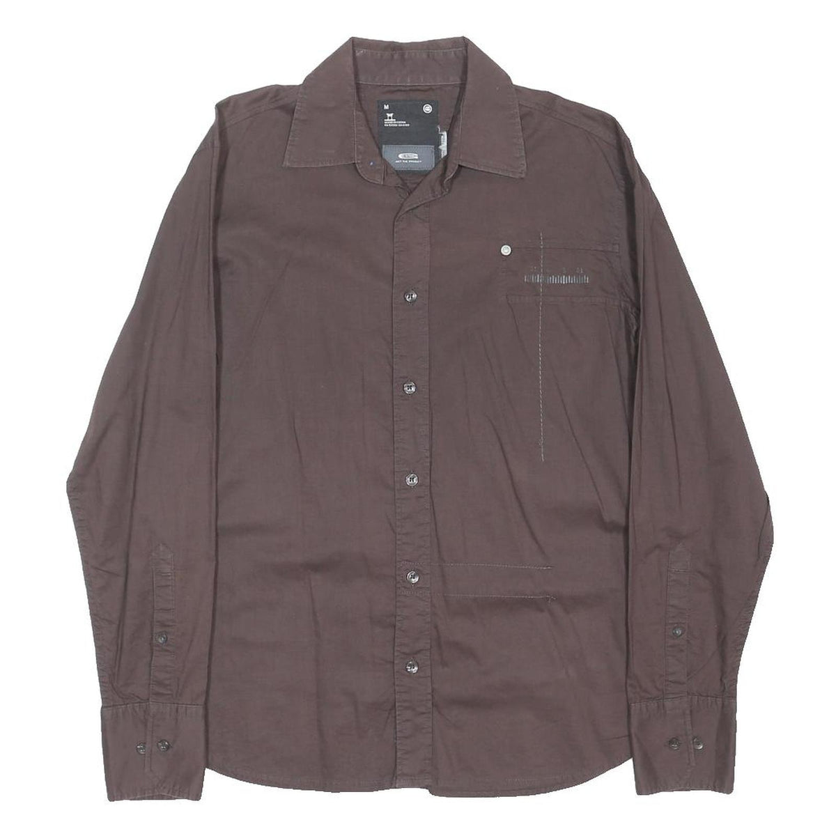 G-STAR Mens Brown Shirt M Cotton Blend Long Sleeve Casual Button Shirt