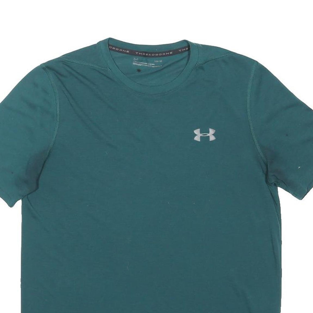 UNDER ARMOUR Mens Blue & Green Modern T-Shirt M Short Sleeve Crew Neck Cotton