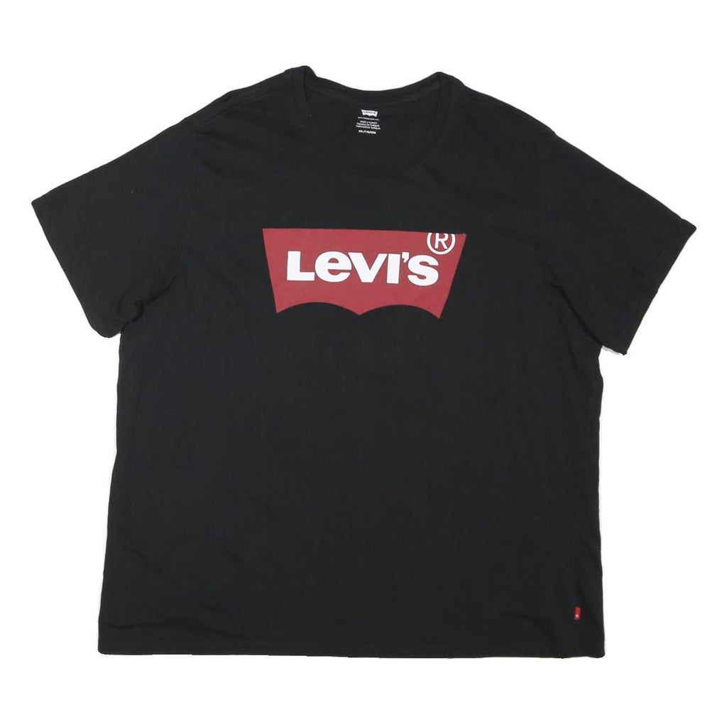 LEVI'S Mens Black Graphic T-Shirt 2XL Short Sleeve Crew Neck Cotton Blend