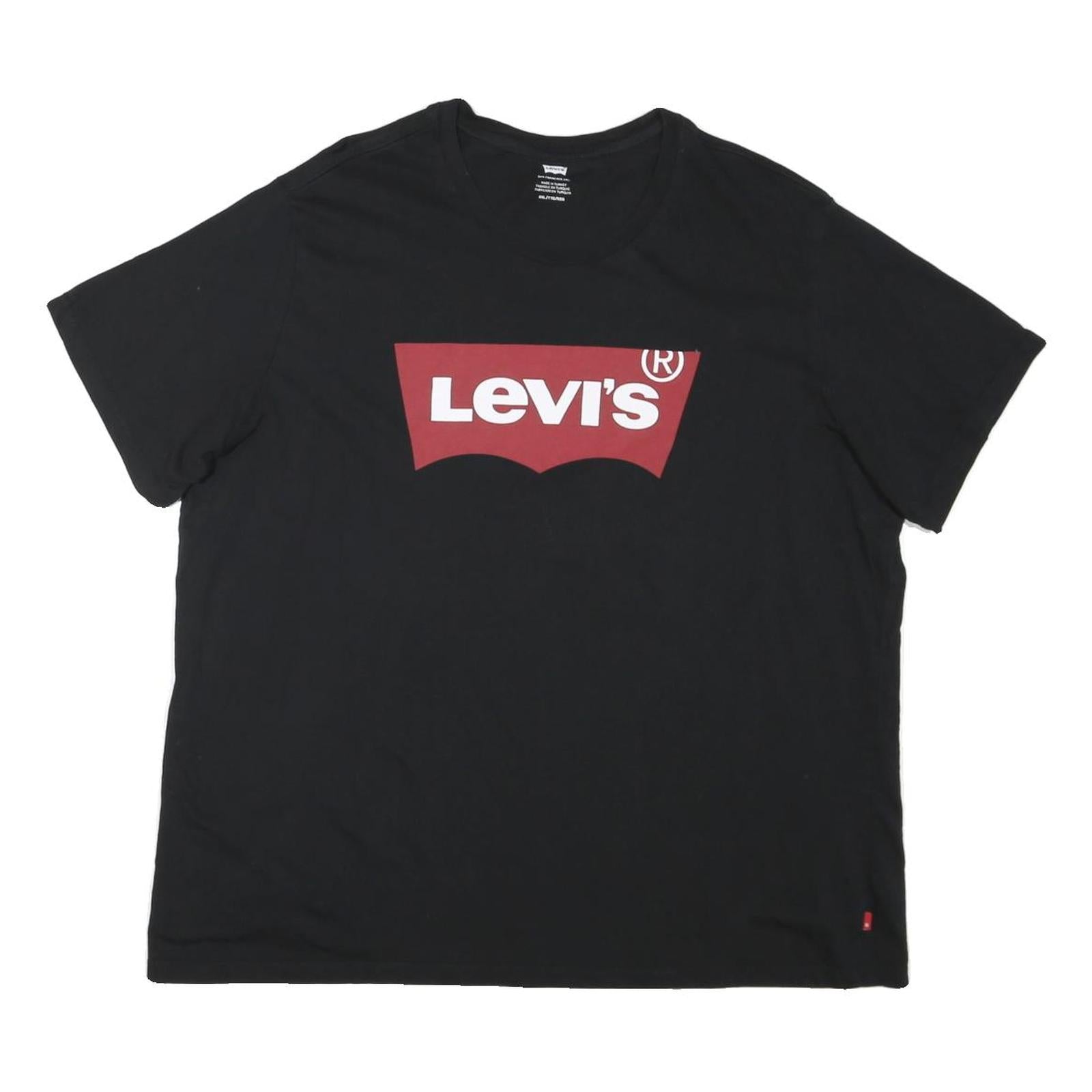 LEVI'S Mens Black Graphic T-Shirt 2XL Short Sleeve Crew Neck Cotton Blend