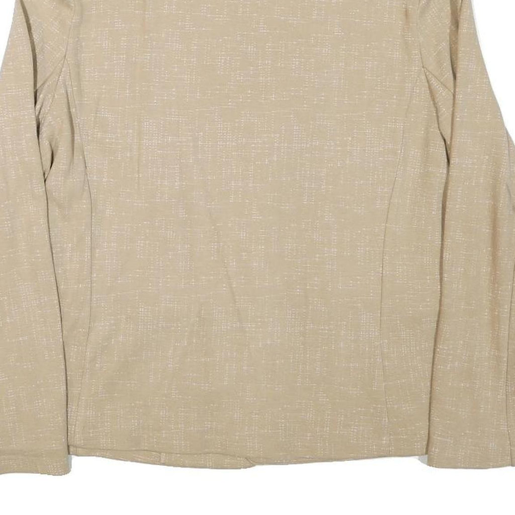 Womens Beige Cotton Blend Jacket M Woven Classic Fit Long Sleeve Plain Blazer