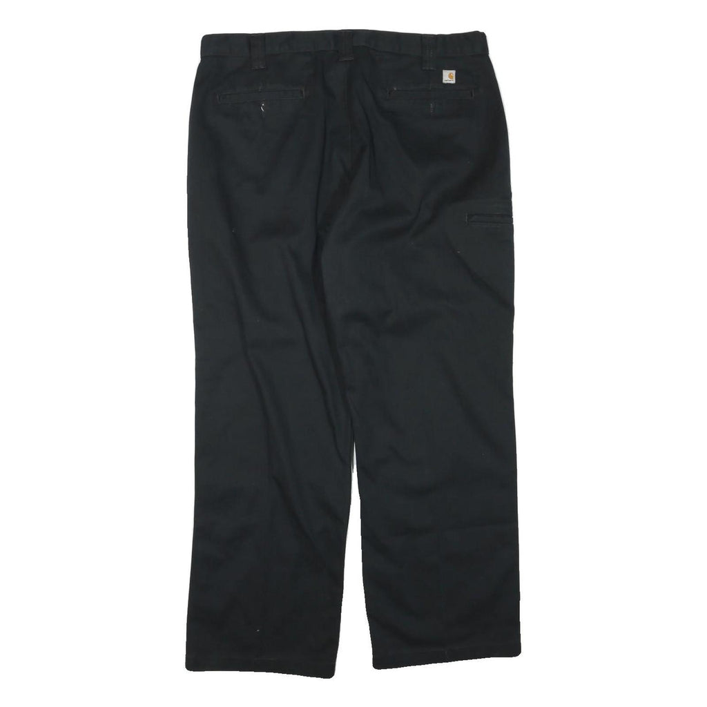 CARHARTT Mens Cotton Blend Black Regular Straight Trousers W38 L30 Workwear