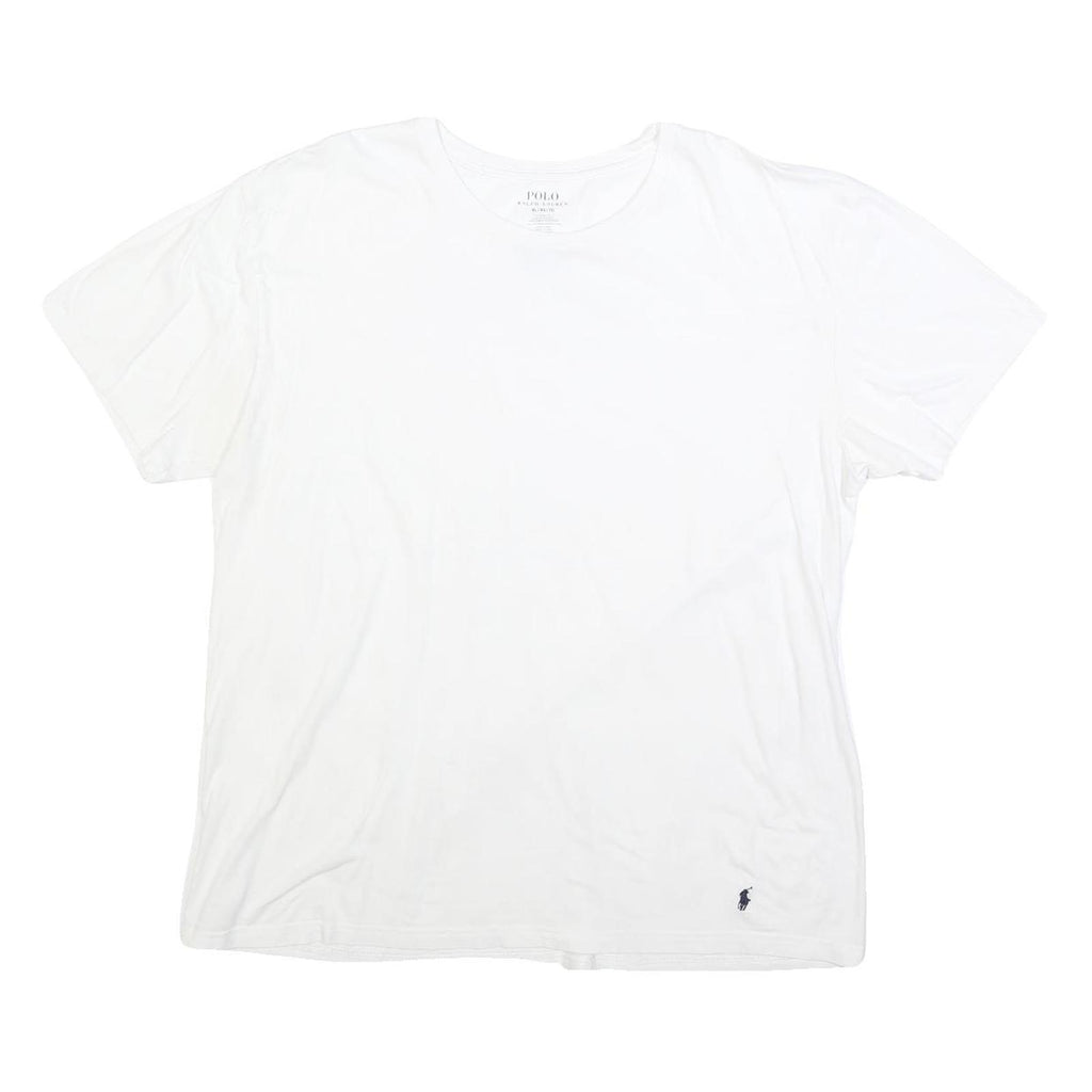 POLO RALPH LAUREN Mens White XL Plain T-Shirt Short Sleeve Crew Neck Classic