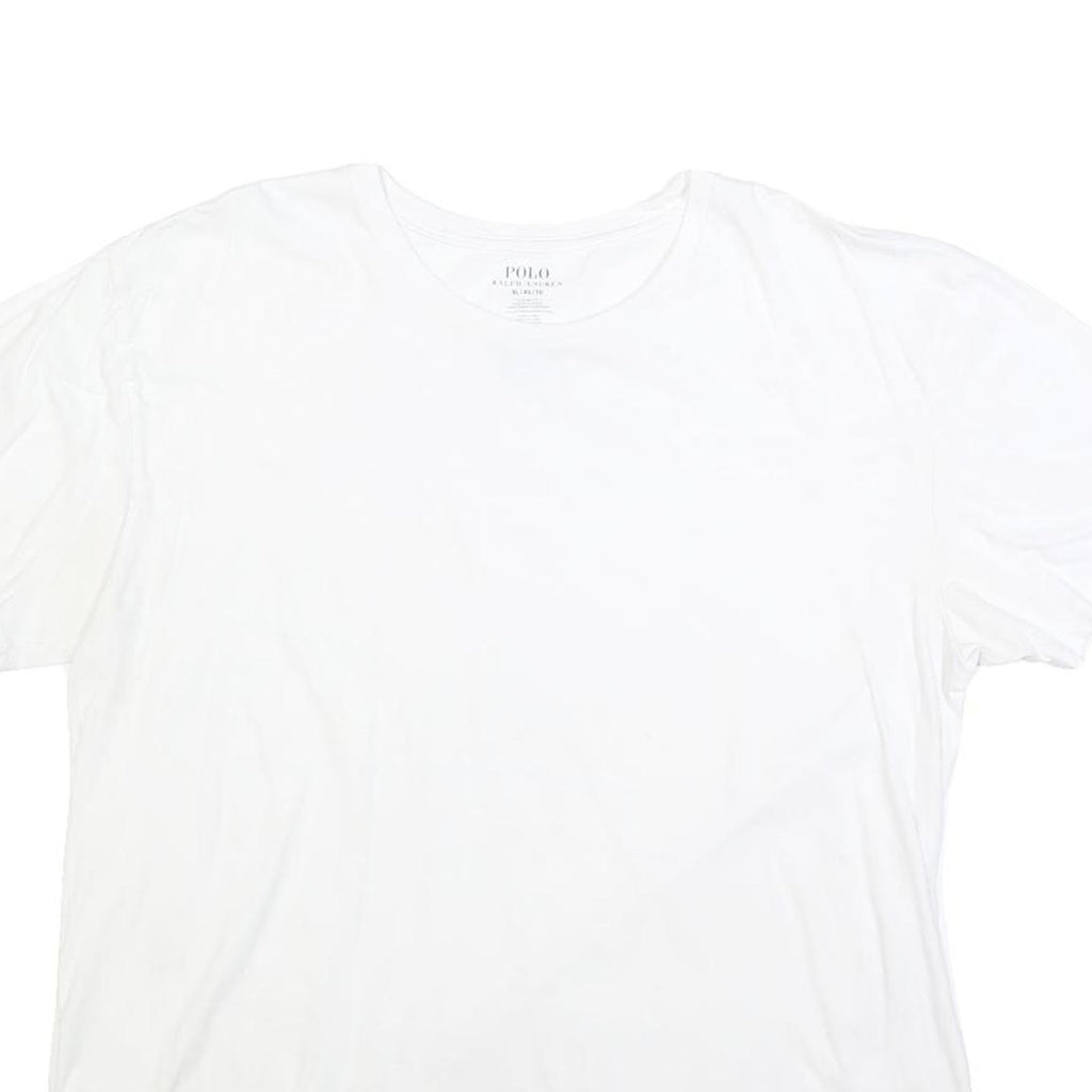 POLO RALPH LAUREN Mens White XL Plain T-Shirt Short Sleeve Crew Neck Classic