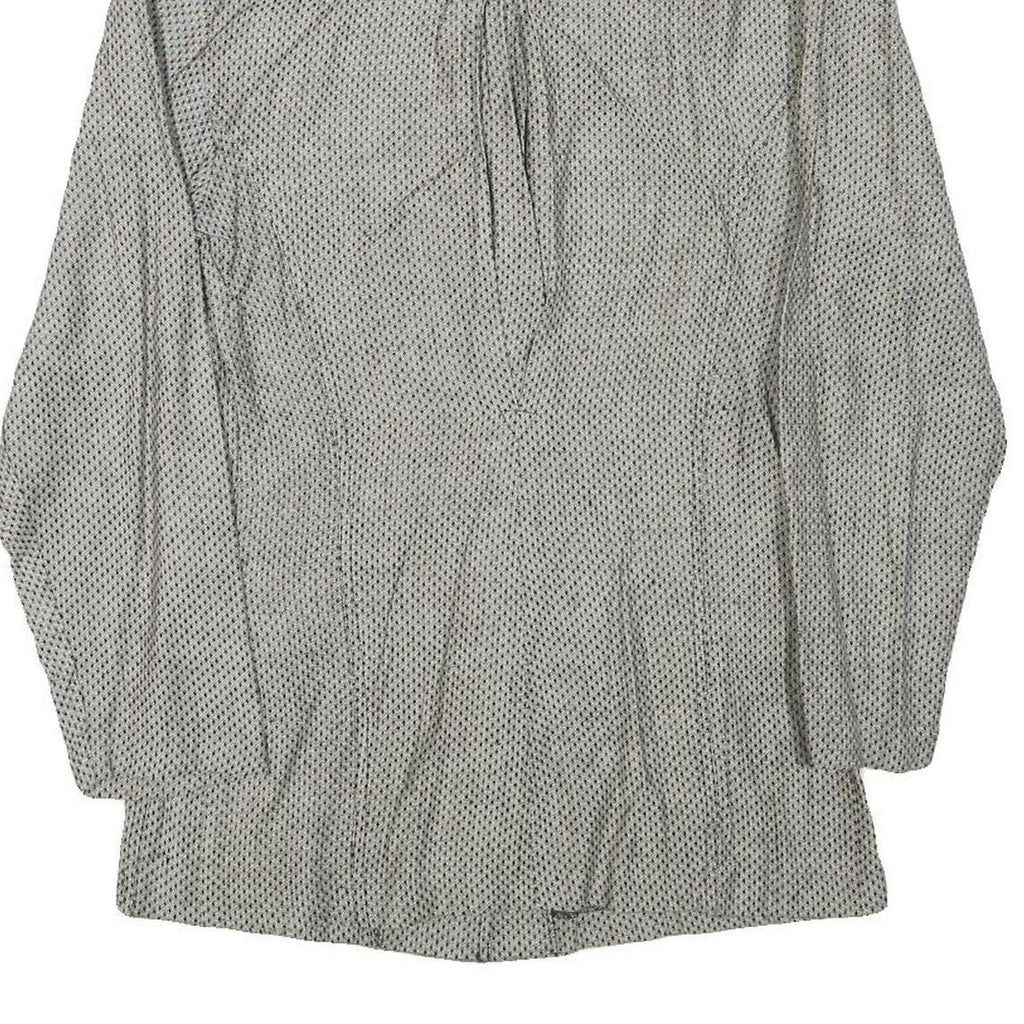 VITAMIN Mens Grey Linen Blend Jacket S Button Plain Lightweight Stylish Vintage