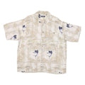 PURITAN Mens Beige Rayon L Fishing Print Shirt Short Sleeve Casual Summer