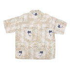 PURITAN Mens Beige Rayon L Fishing Print Shirt Short Sleeve Casual Summer