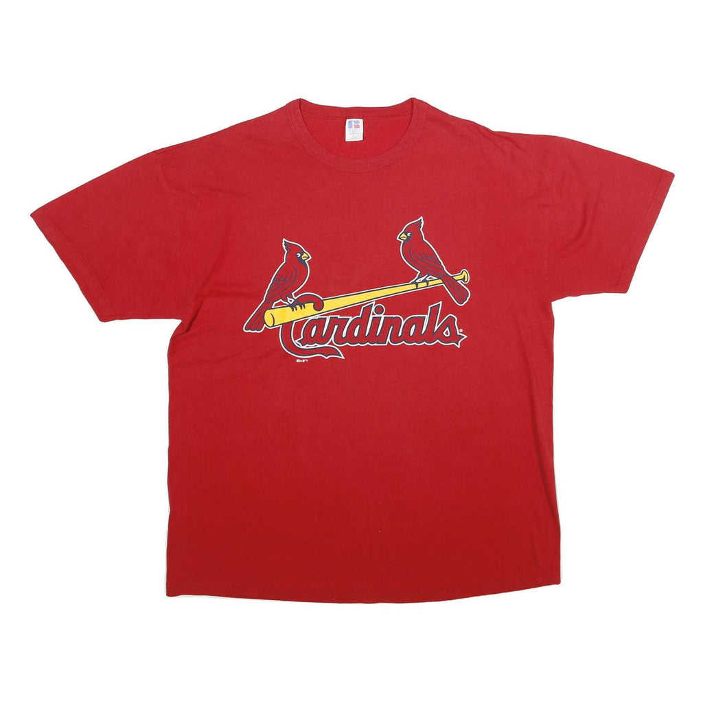 RUSSELL ATHLETIC Mens Red Cardinals Graphic T-Shirt XL Short Sleeve Crew Neck