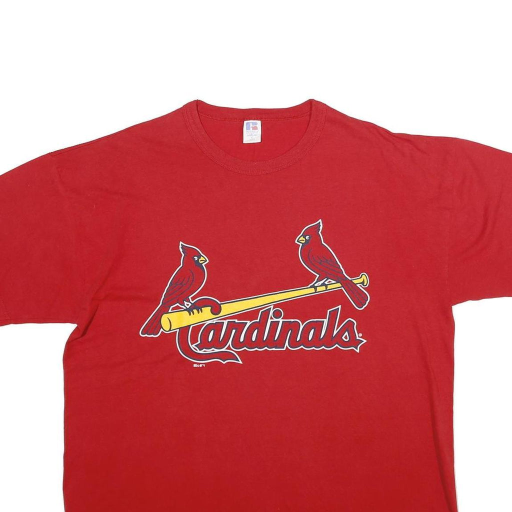 RUSSELL ATHLETIC Mens Red Cardinals Graphic T-Shirt XL Short Sleeve Crew Neck