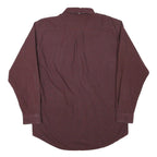 TOMMY HILFIGER Mens Maroon Check Shirt L Button Down Casual Cotton Blend